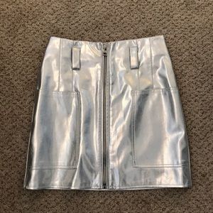 Silver high waisted skirt